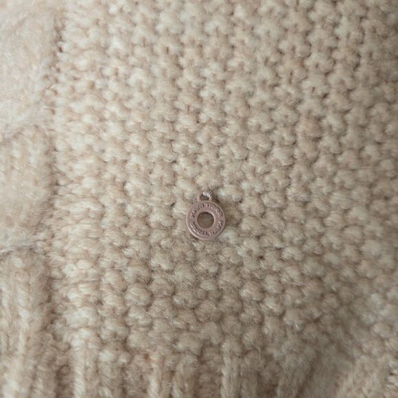 Kari Traa Women's Lid Knit Medium Cable-Knit Light Pink Turtleneck Sweater - Picture 8 of 10